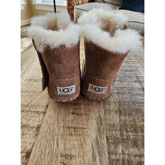UGG Fur Lined Baby Boots Size 0/1 Brown Suede - Picture 3 of 10